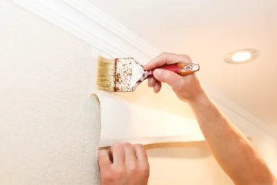 Pose de papier peint aux Étangs — revêtements muraux et toiles de verre